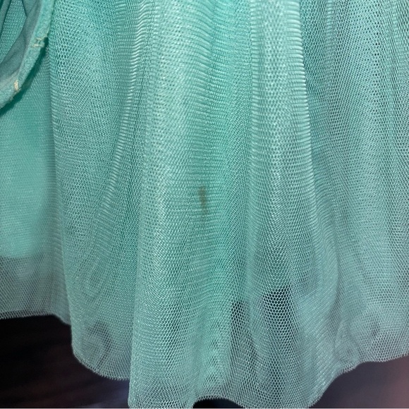 BONNIE JEAN Mint Green Lace Dress with tulle skirt - Picture 8 of 8